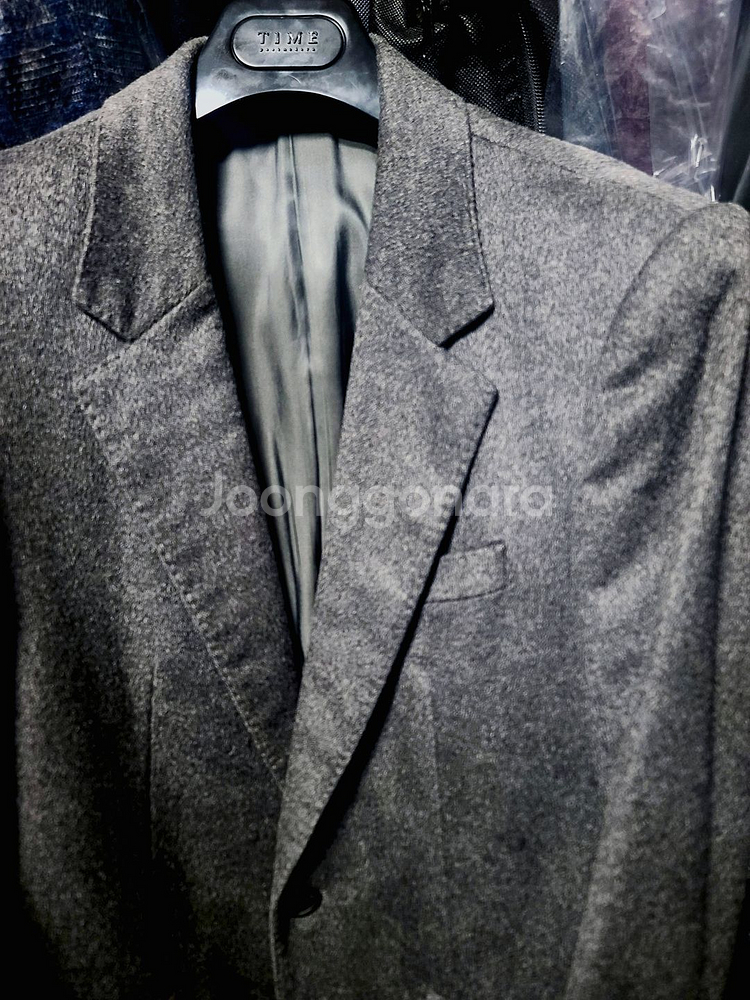 솔리드옴므 / 이태리 캐시미어 100% 미드 그레이 싱글 코트 / 105--1