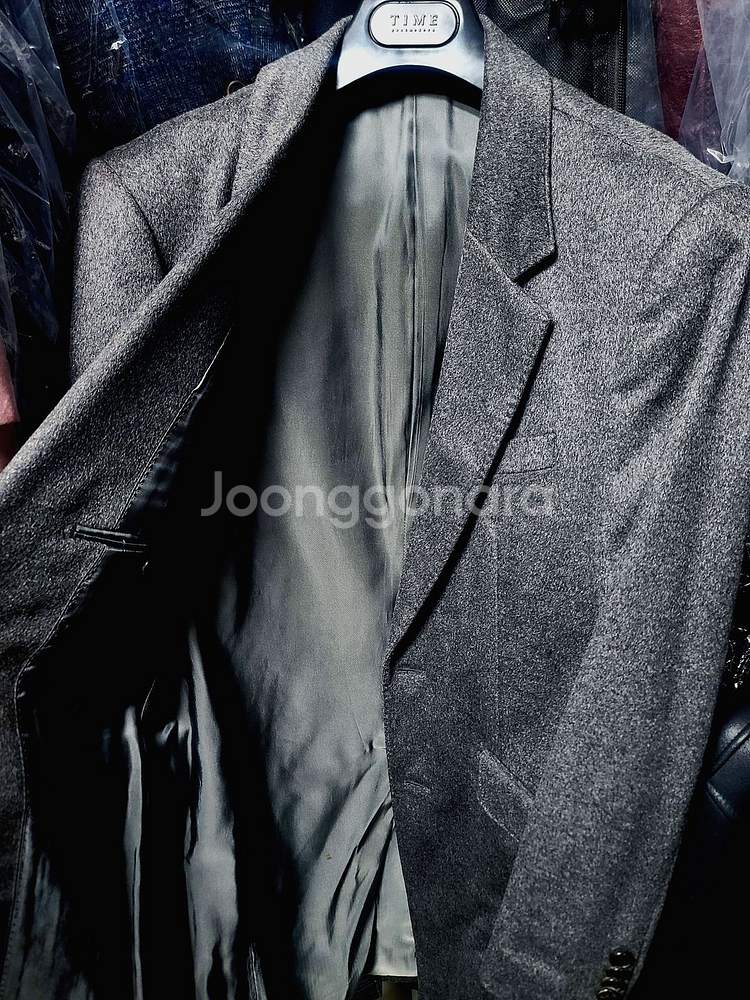 솔리드옴므 / 이태리 캐시미어 100% 미드 그레이 싱글 코트 / 105--2