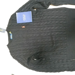 (L)폴로 케이블 꽈배기 니트 맨투맨