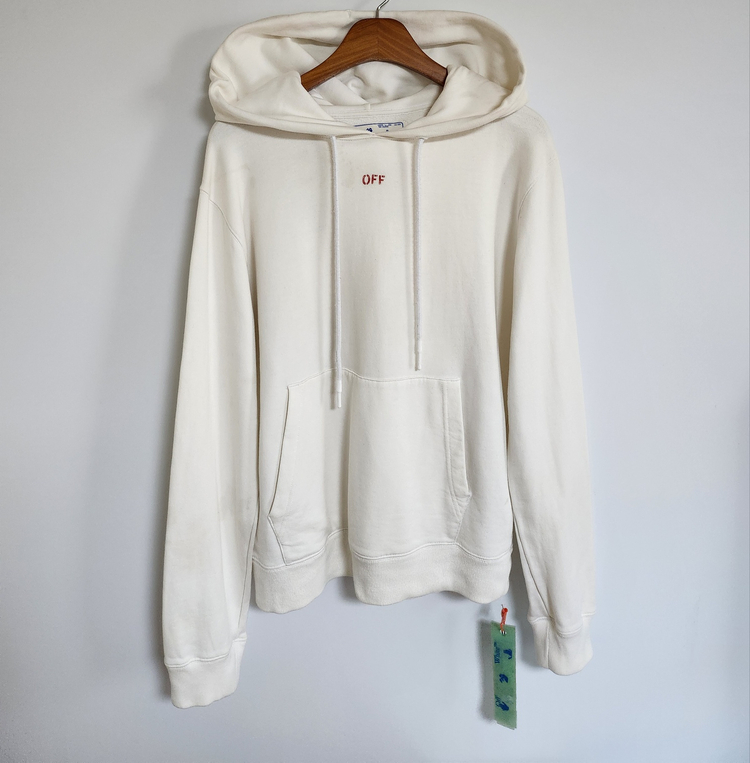 M 오프화이트 스텐실 애로우 남성 후드티 OMBB034E20FLE004 이미지