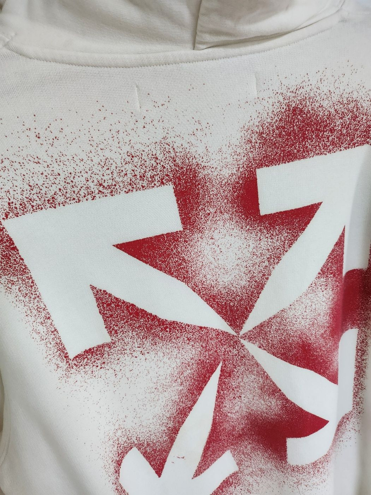 M 오프화이트 스텐실 애로우 남성 후드티 OMBB034E20FLE004 이미지