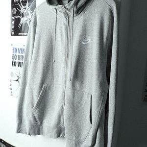 (L-XL) 나이키 후드집업 그레이 올드스쿨