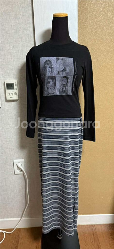 [ 새상품 ] 긴팔티 + 단가라 롱치마 SET--0