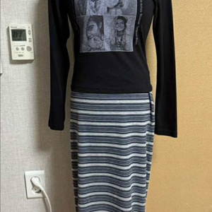 [ 새상품 ] 긴팔티 + 단가라 롱치마 SET