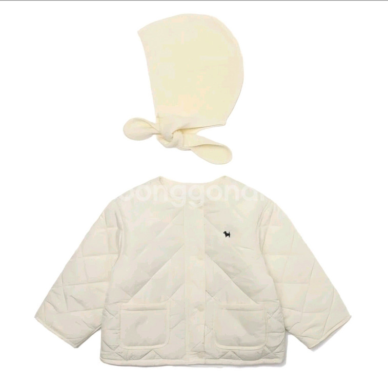 블루독 베이비 패딩 점퍼 머플러 세트 6Y--4