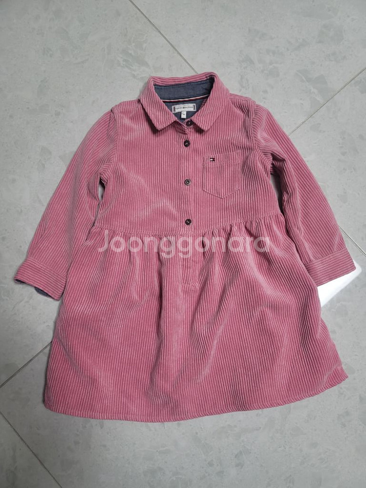 타미힐피거 핑크 코튜로이 원피스 키즈 3Y 98cm--0