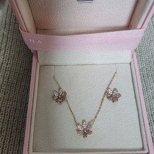 14k제이에스티나 플라워 목걸이귀걸이셋트