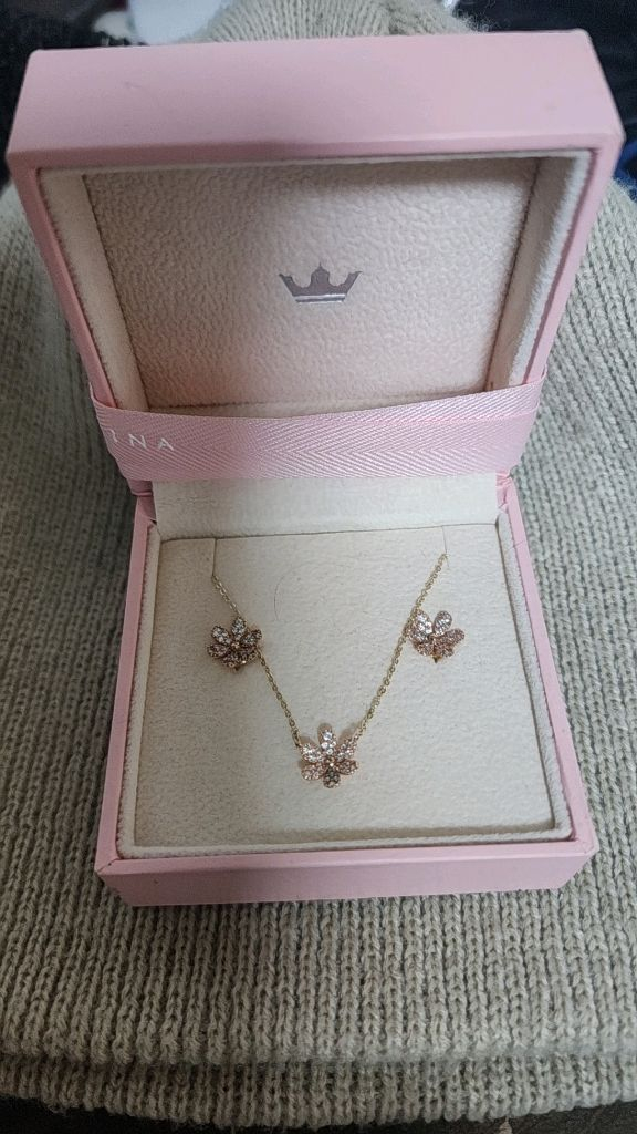 14k제이에스티나 플라워 목걸이귀걸이셋트--1