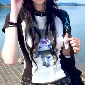 y2k 서브컬쳐 지뢰계 티셔츠 이미지