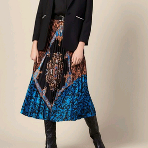 산드로 실크 플리츠 스커트