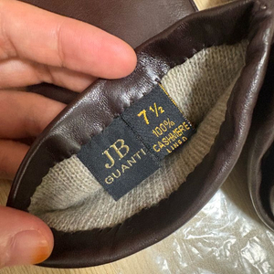 JB GUANTI 가죽 장갑 7 1/2 캐시미어