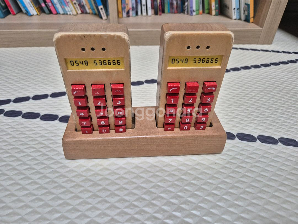 태국 원목 전화기 장난감--0