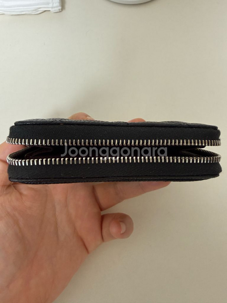 샤넬 캐비어 카드지갑 지퍼돌이 은장--2