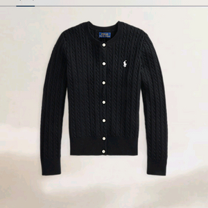 [L(12-14)] 폴로 키즈 랄프로렌 미니 케이블 코튼 가디건 블랙 이미지