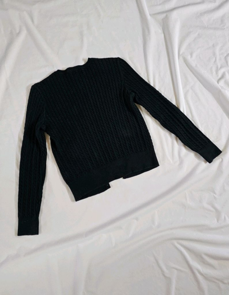 [L(12-14)] 폴로 키즈 랄프로렌 미니 케이블 코튼 가디건 블랙 이미지