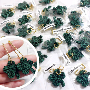 개당천원)핸드메이드 네잎클로버 뜨개 키링