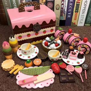새상품)어린이 케이크 아이스크림 세트 우드 장난감
