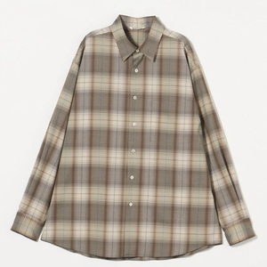 오라리 25SS 라이트울 체크셔츠 브라운