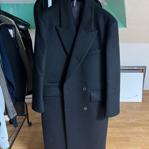 캐시미어 오버핏 더블 코트 (블랙)