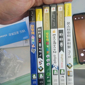 PSP 게임 5개 빈케이스1 파타퐁2 파타퐁 로코로코2 모두의골프 모두의스트레스팍
