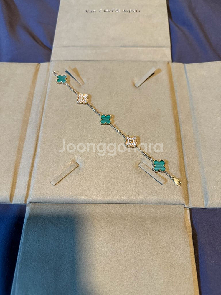 18k 원석(말라카이트), 천연다이아 팖찌--0