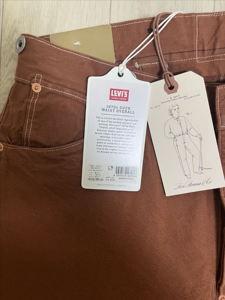 리바이스빈티지클로딩lvc1870 덕 웨이스트 오버올 32X32,34X32--5