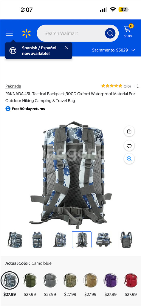 군용백팩 50L 대용량 등산, 캠핑, 여행 방수 가방--3