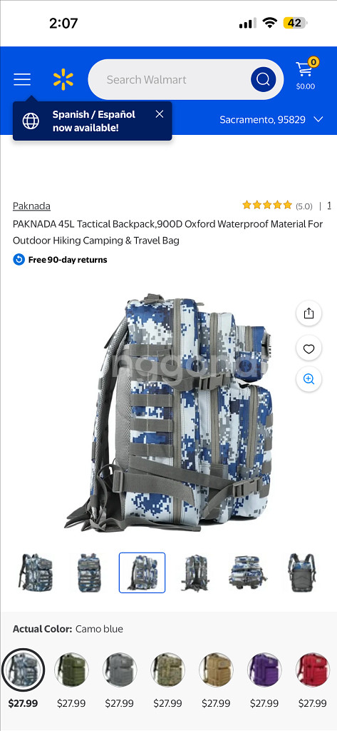 군용백팩 50L 대용량 등산, 캠핑, 여행 방수 가방--2