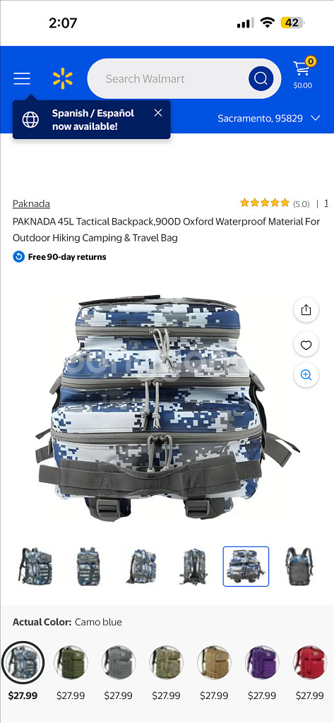 군용백팩 50L 대용량 등산, 캠핑, 여행 방수 가방--5