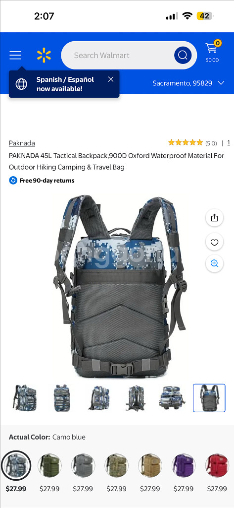 군용백팩 50L 대용량 등산, 캠핑, 여행 방수 가방--4