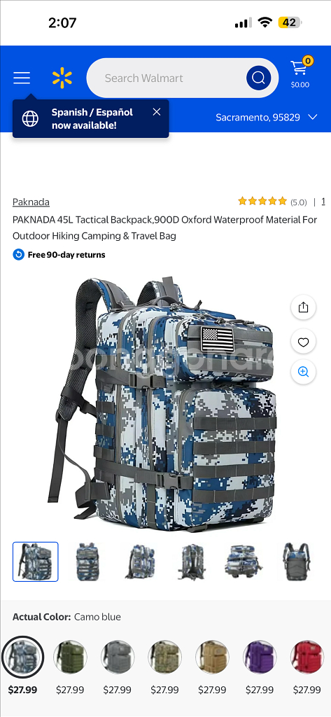 군용백팩 50L 대용량 등산, 캠핑, 여행 방수 가방--1