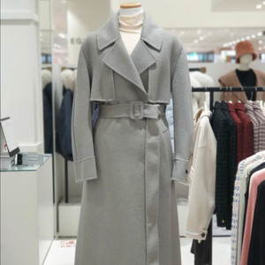 온앤온 멜란지카키 벨티드 코트