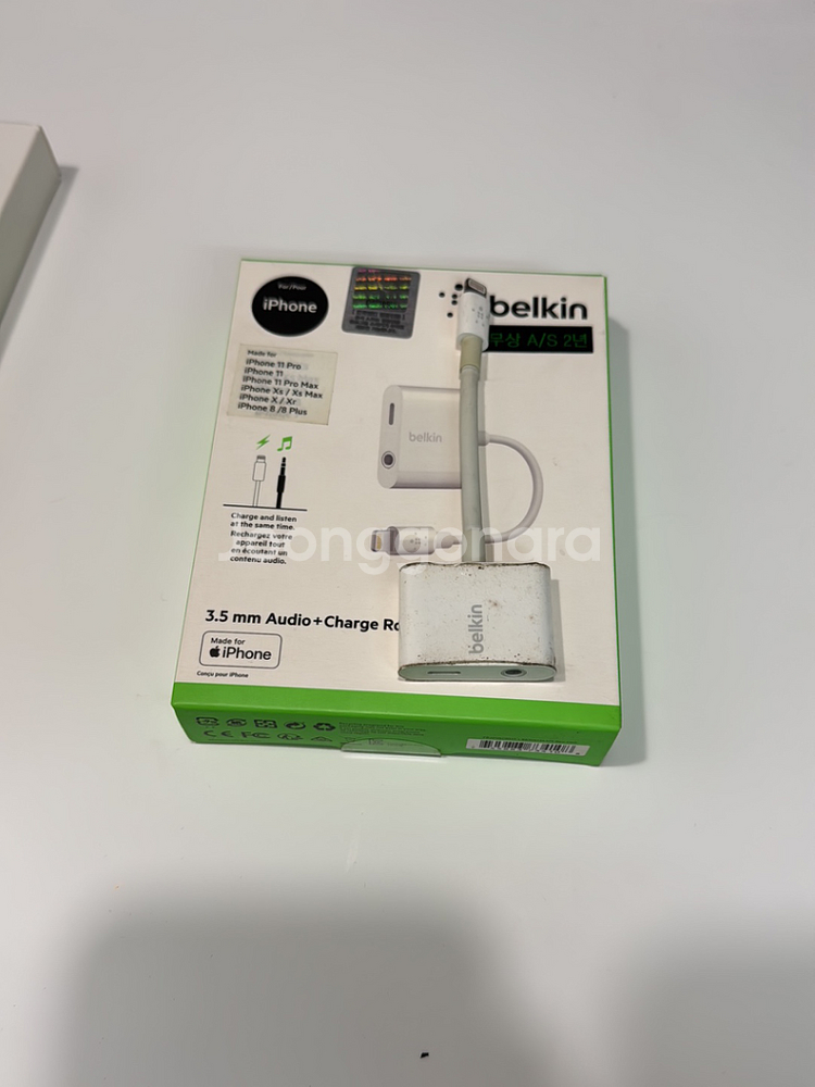 벨킨 록스타 라이트닝 3.5mm 오디오 케이블 + 충전기 스플리터 2in1--0