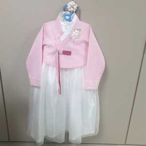 소담예인 7호 여아 한복 세트 (머리핀.속치마 포함 )/한복드레스