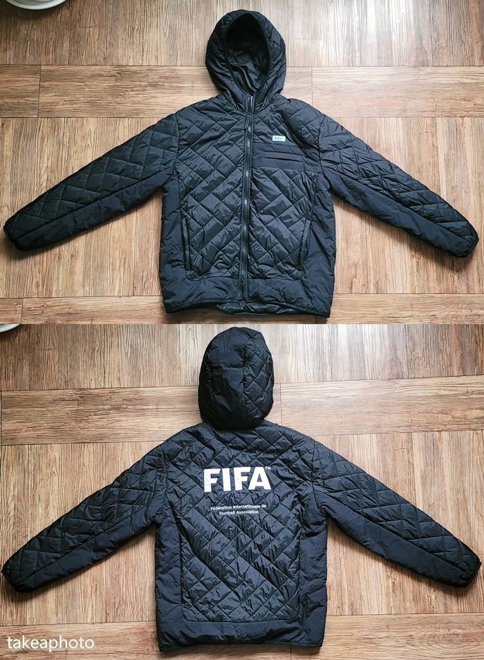 피파 후드 퀼팅 자켓 (블랙) 100사이즈 판매 이미지