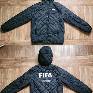 피파 후드 퀼팅 자켓 (블랙) 100사이즈 판매 이미지