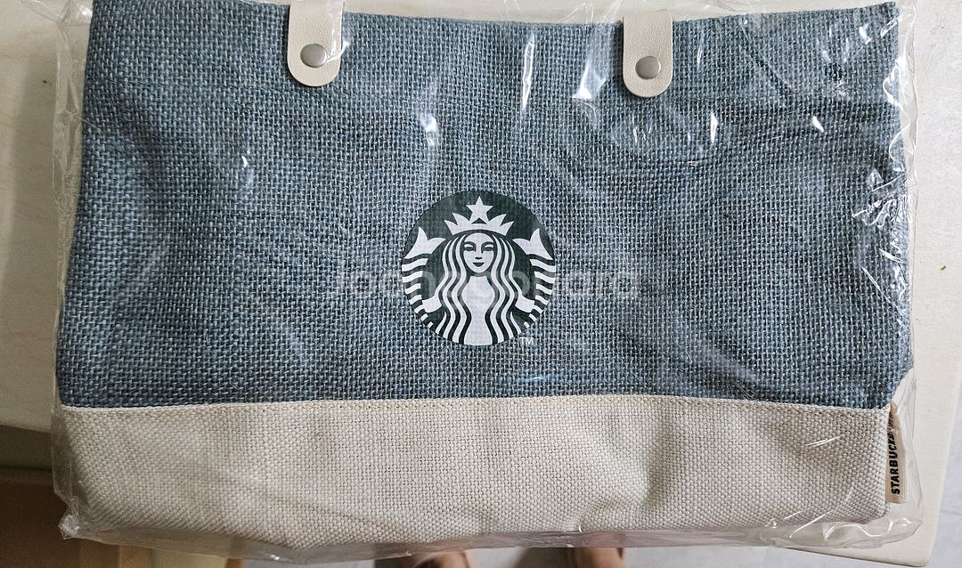 스타벅스 민트토트백--0