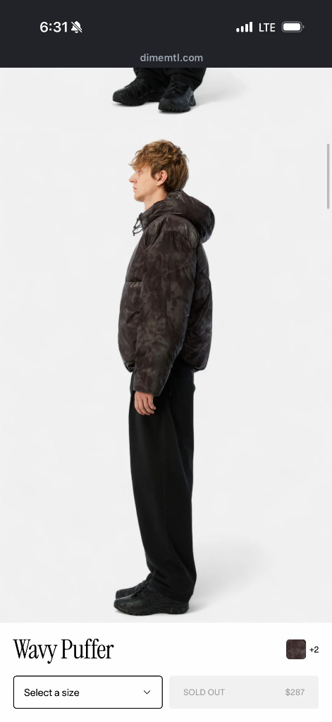 dime 패딩 푸퍼 스모크브라운 xl 새제품 이미지