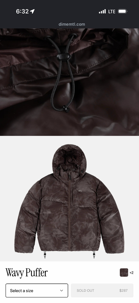 dime 패딩 푸퍼 스모크브라운 xl 새제품 이미지