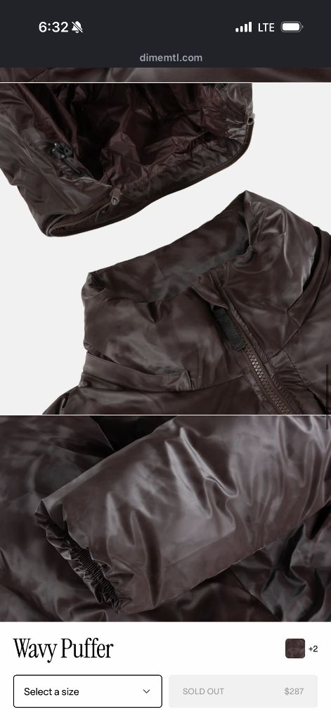 dime 패딩 푸퍼 스모크브라운 xl 새제품 이미지