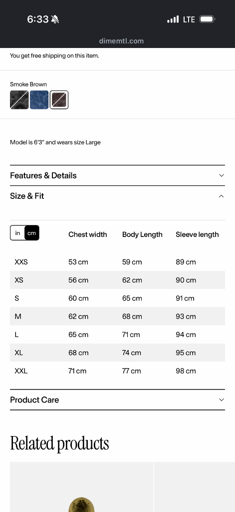 dime 패딩 푸퍼 스모크브라운 xl 새제품 이미지