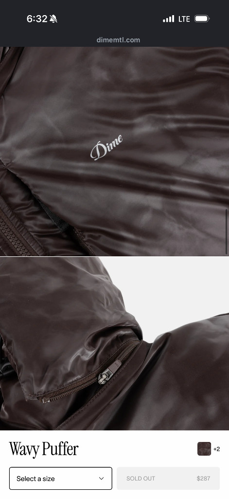 dime 패딩 푸퍼 스모크브라운 xl 새제품 이미지