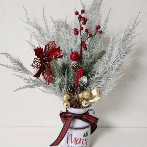 새상품)철제화병 풍성한 크리스마스 조화