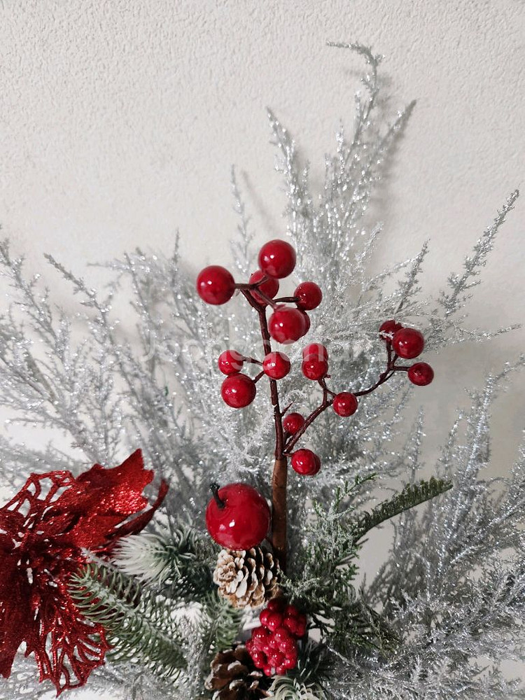 새상품)철제화병 풍성한 크리스마스 조화--4