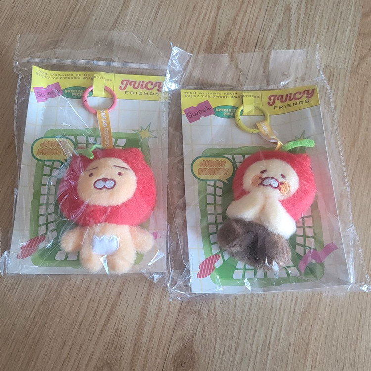 카카오프렌즈 중국 한정 라이언 춘식이 인형 키링 미개봉 새상품--1