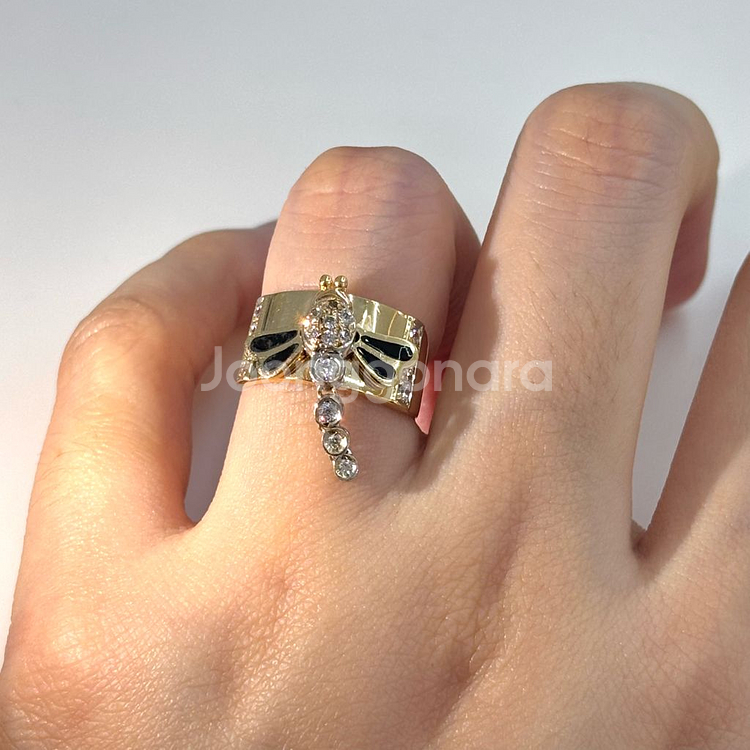 14k 특이한 잠자리 반지--1