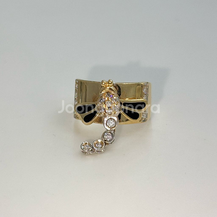 14k 특이한 잠자리 반지--0