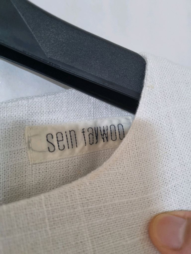 자인페이우 린넨 민소매 원피스 아이보리--2