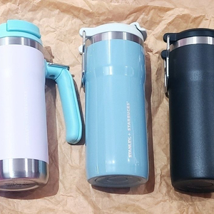 스타벅스 스탠리 텀블러 핑크 블루 블랙 보온병 473m 이미지