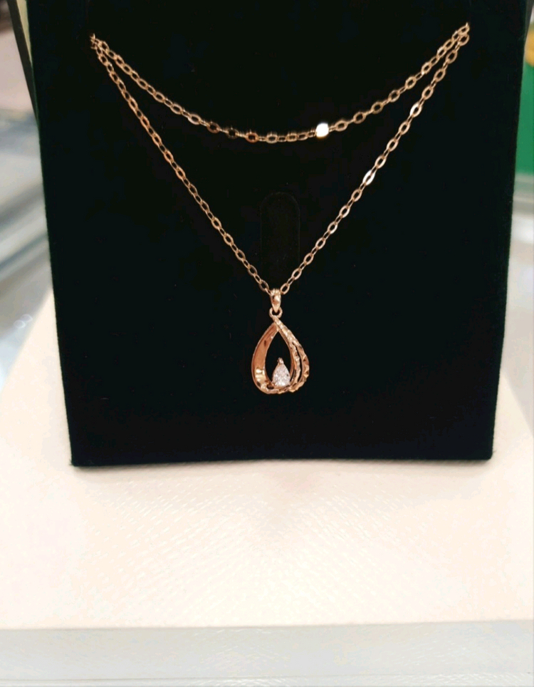 로이드 14k 목걸이 물방울 팬던트 펜던트 일체형 3푼--0